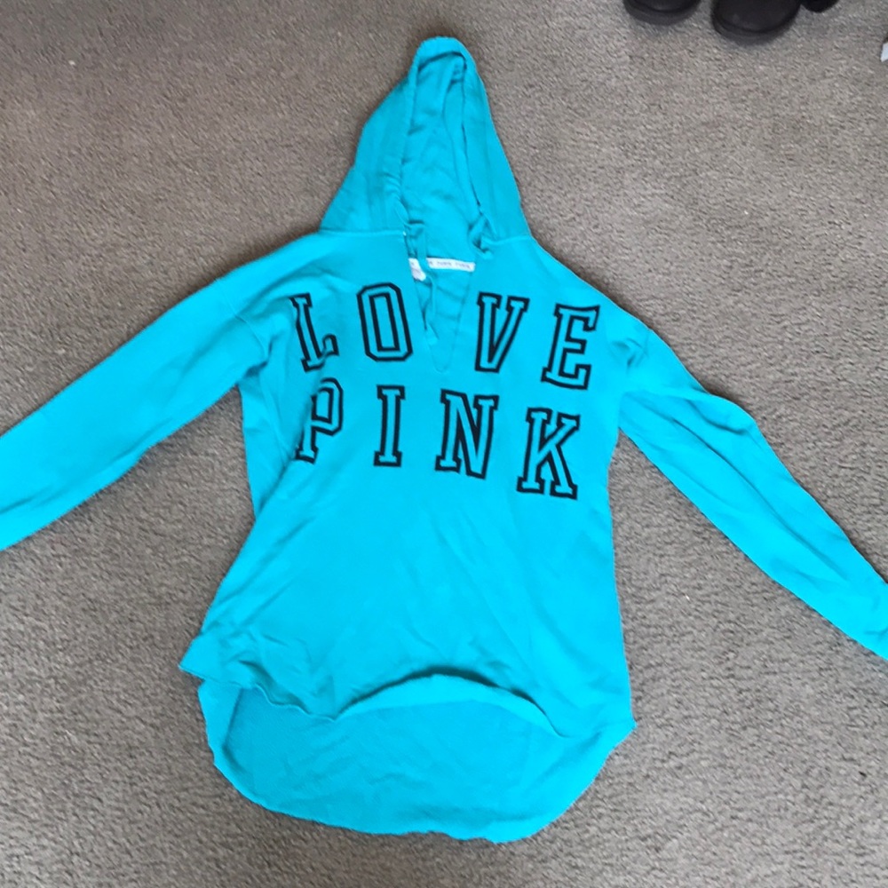 Turquoise pink hoodie